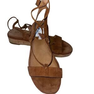 Frye Suede Leather Ankle Wrap Sandals Shoes Women’s 8